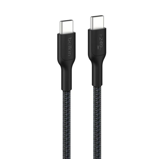 Belkin USB-C til USB-C 240W Flettet PCR Ladekabel 1m - Svart