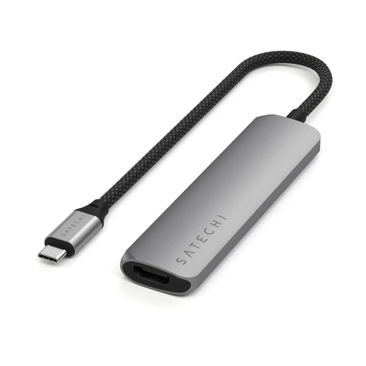 Satechi Slim 4 Multiport Adapter - Stellargrå
