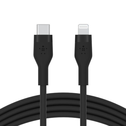 Belkin 1m USB-C til Lightning Silikon Ladekabel - Svart