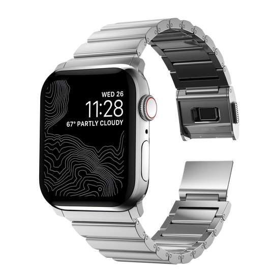 Nomad 49/46 mm Rustfritt stål reim V2 - Sølv