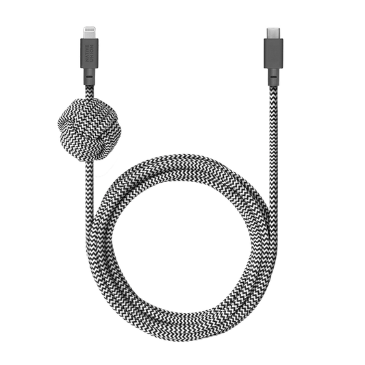 Native Union 3m USB-C til Lightning Night ladekabel - Zebrastripet