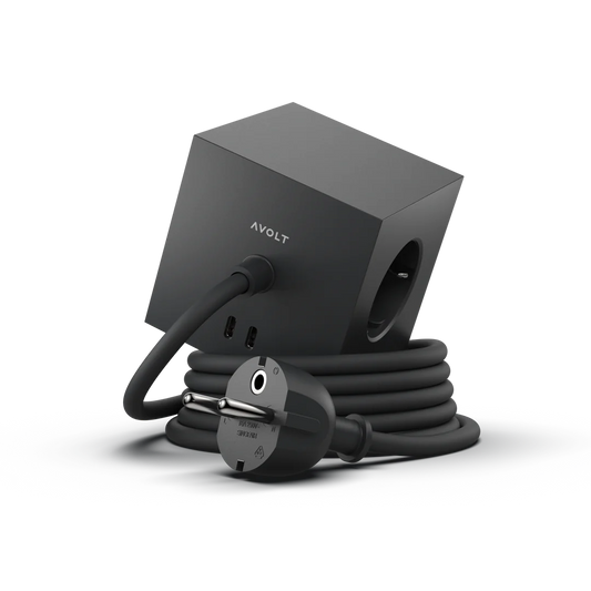 Avolt Square 1 30W Dual USB-C Stikkontaktforlenger - Svart