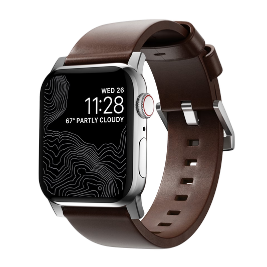 Nomad 49/46 mm moderne skinnrem med blank spenne - Brun