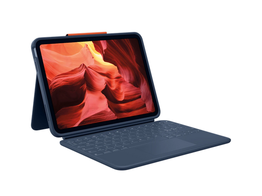 Logitech Rugged Combo 4 Touch Tastatur til iPad A16 / (10. gen.) - Blå