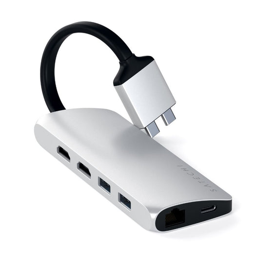 Satechi Dual USB-C 4K Multimedia Adapter - Sølv