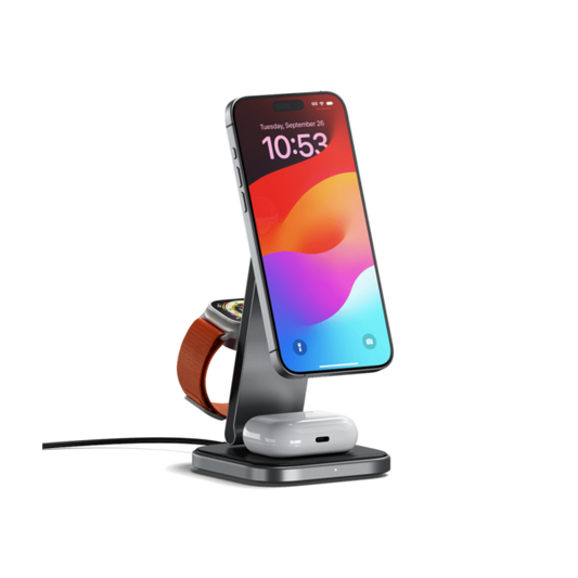 Satechi 3-i-1 Qi2 Sammenleggbart Trådløst Ladestativ