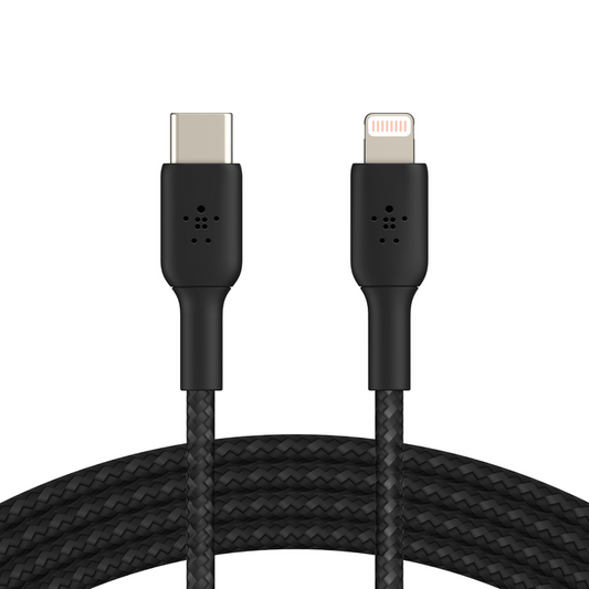Belkin USB-C til Lightning Vevd Ladekabel 2m - Svart