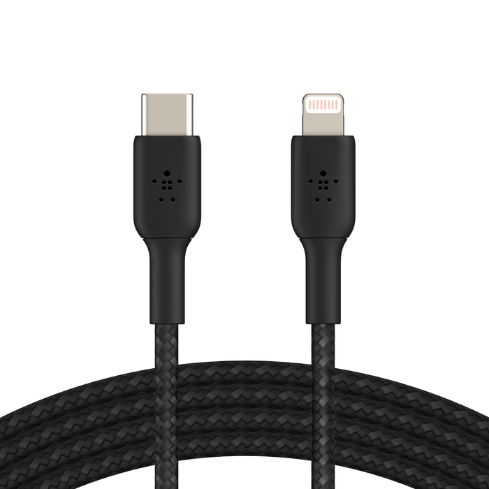 Belkin USB-C til Lightning Vevd Ladekabel 1m - Svart