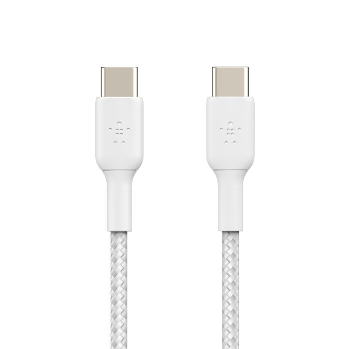 Belkin USB-C til USB-C 60W Vevd Ladekabel 1m - Hvit