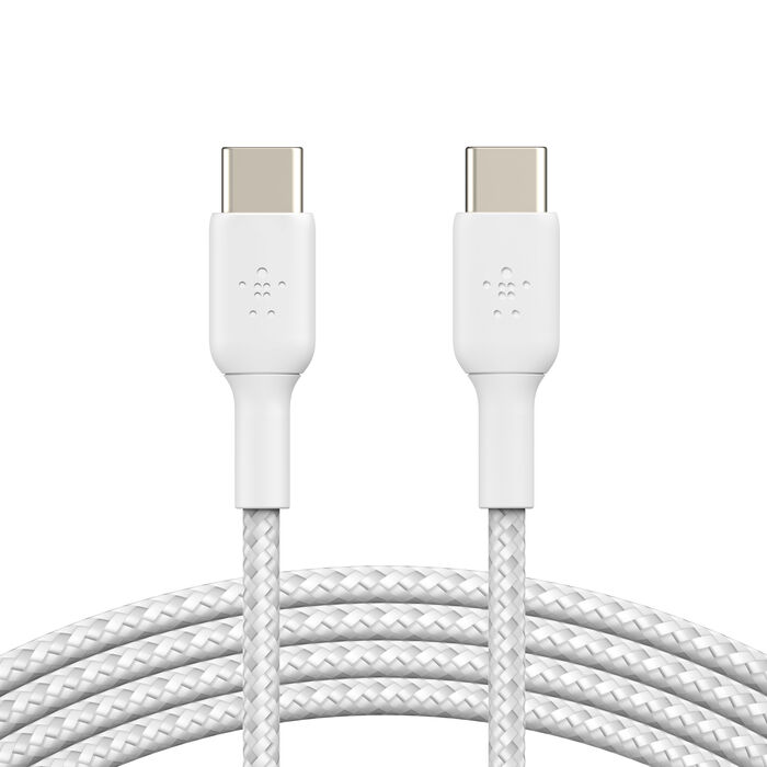 Belkin USB-C til USB-C 60W Vevd Ladekabel 1m - Hvit