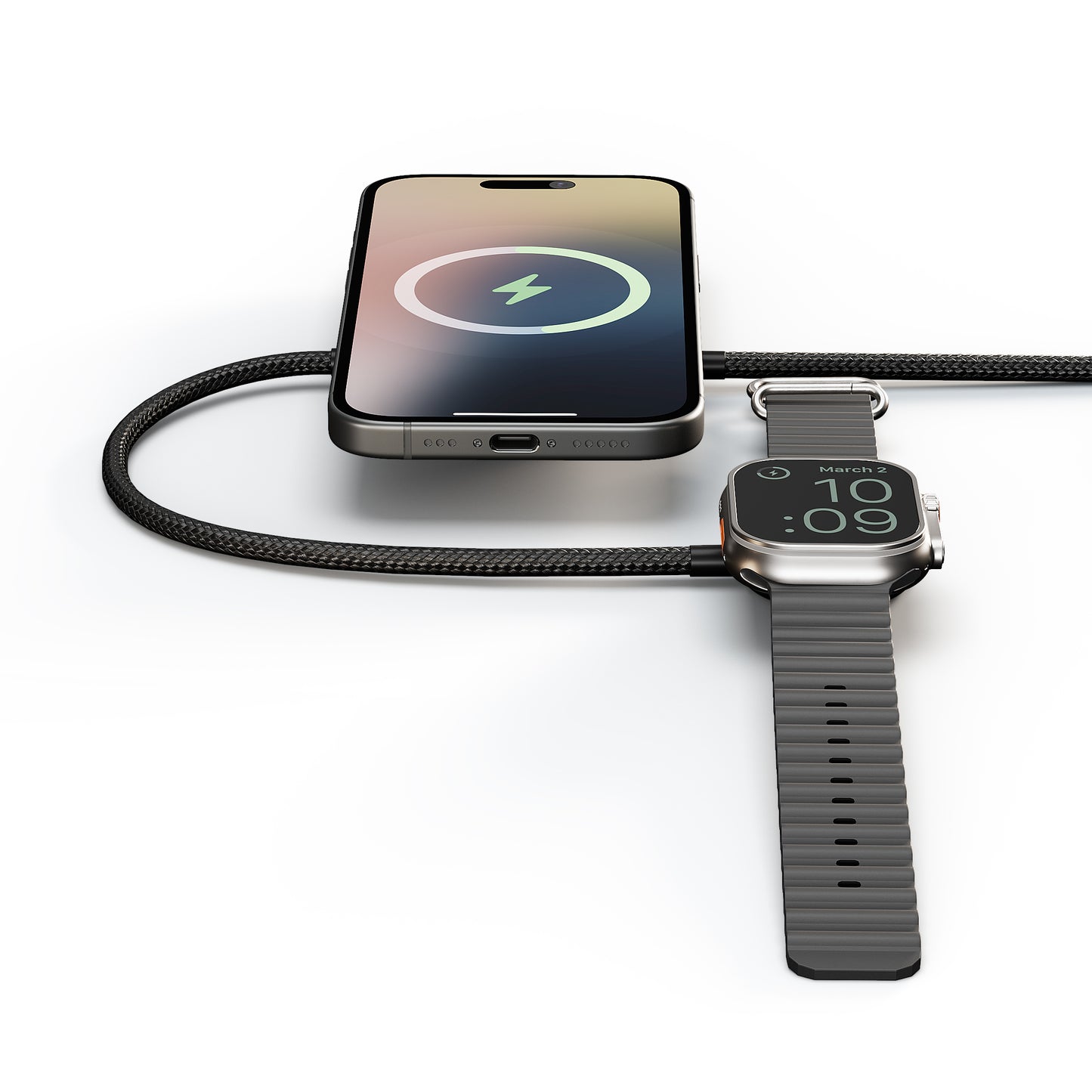 Zens USB-C Ladekabel Pro 2 med Apple Watch-lading - Svart