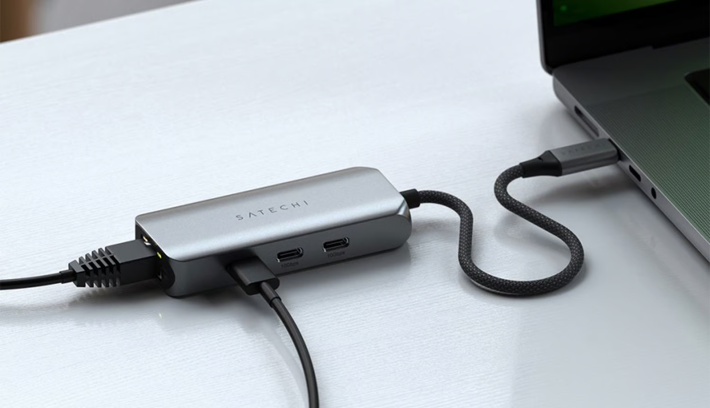 Satechi 4-i-1 USB-C Adapter med Gigabit Ethernet