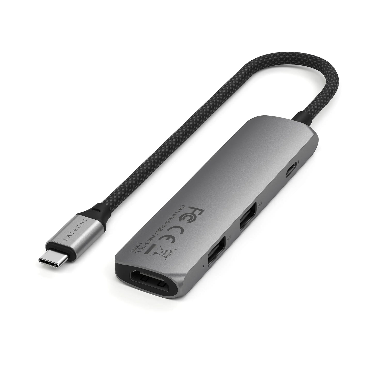 Satechi Slim 4 Multiport Adapter - Stellargrå