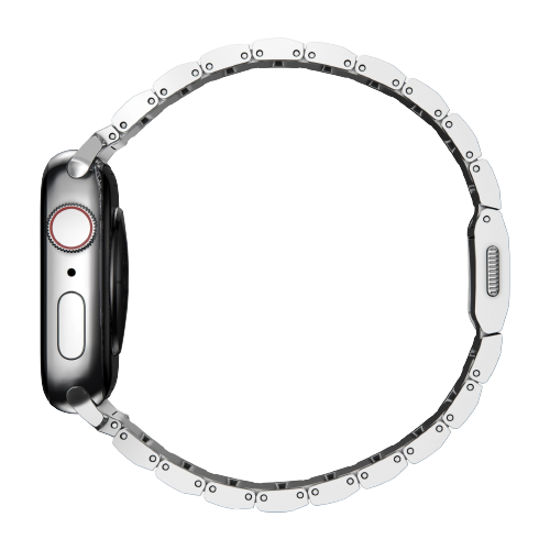 Nomad 42/41 mm Rustfritt stål reim V2 - Sølv