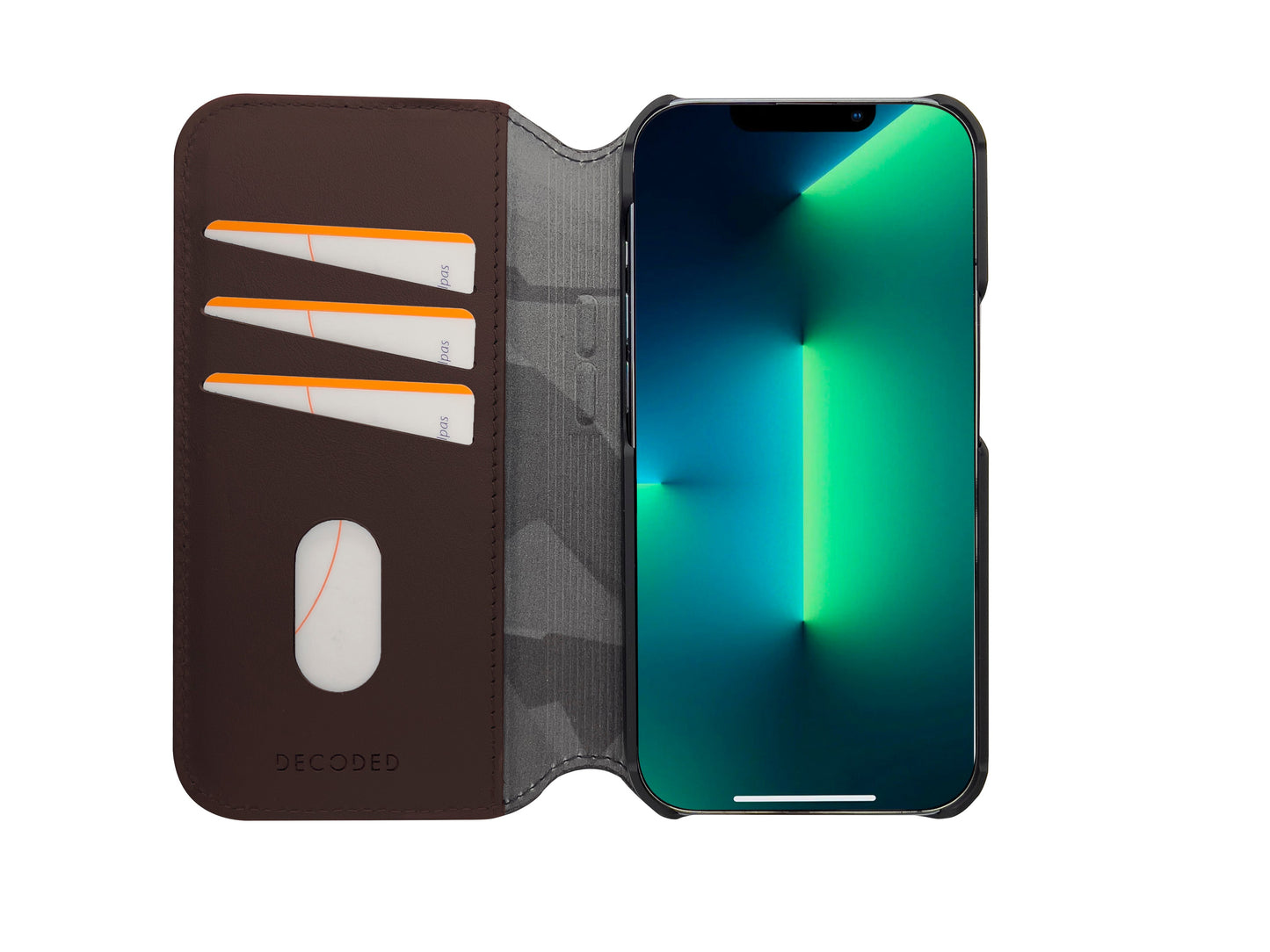 Decoded Leather Wallet etui til iPhone 14 Plus - Brun