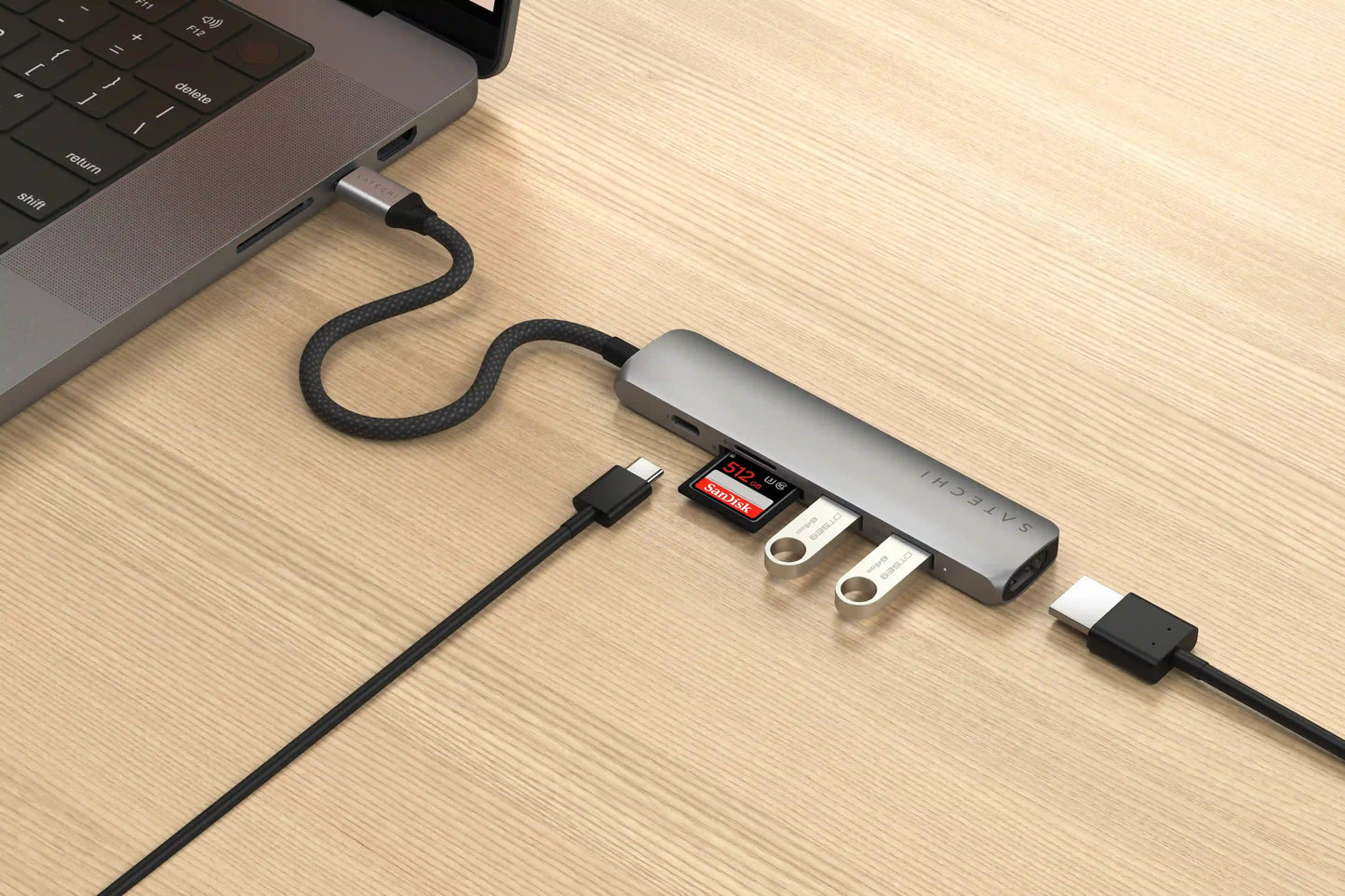 Satechi Slim 6 Multiport Adapter - Stellargrå
