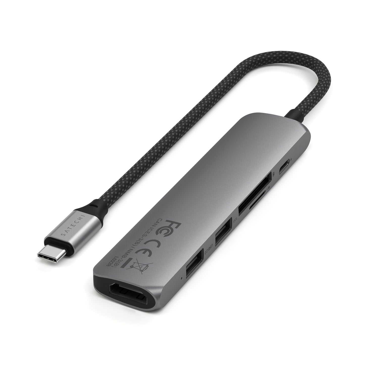 Satechi Slim 6 Multiport Adapter - Stellargrå