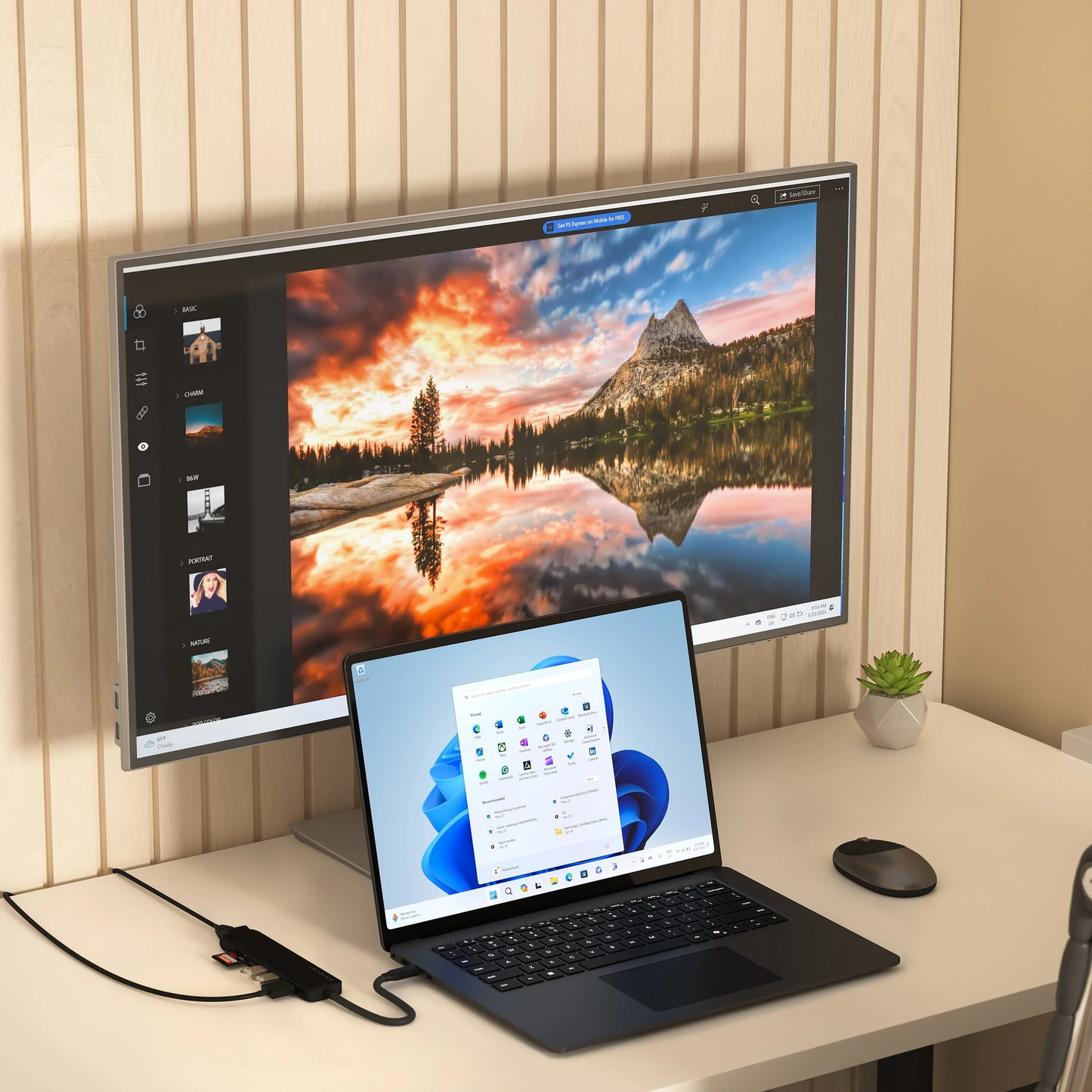 Satechi Slim 7 Multiport Adapter - Svart