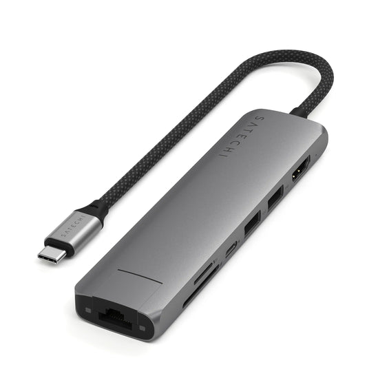 Satechi Slim 7 Multiport Adapter - Stellargrå