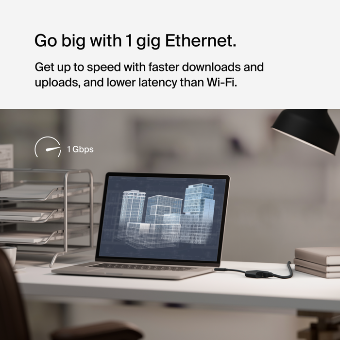 Belkin USB-C til Ethernet + Lading Adapter