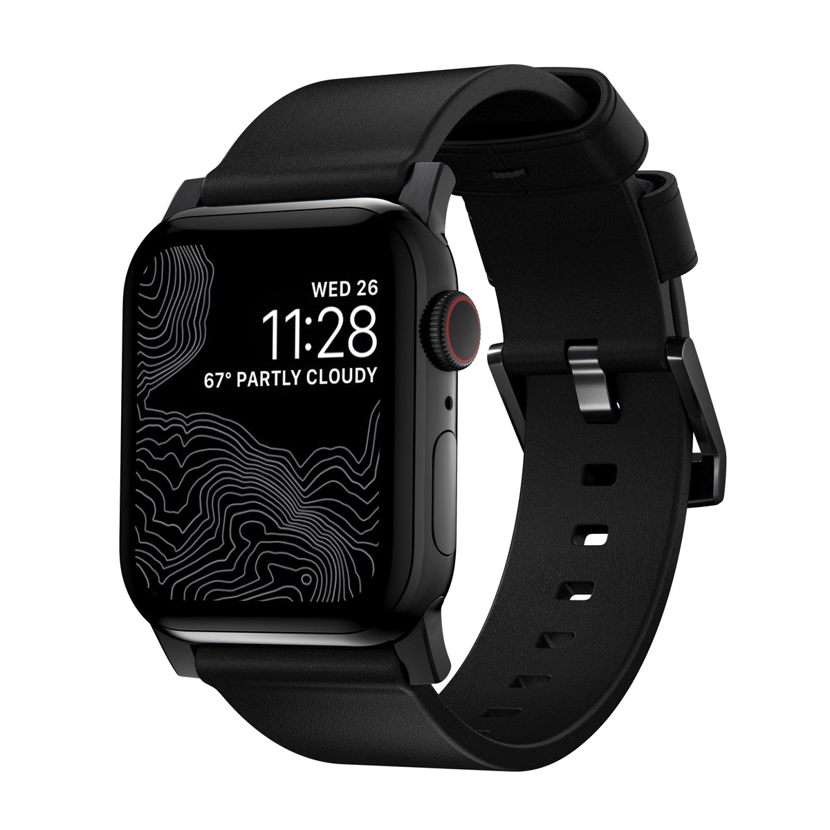 Nomad 49/46 mm Moderne Skinnrem med Svart Spenne - Svart