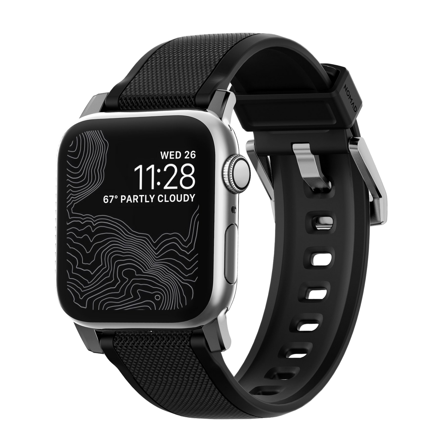 Nomad 49/46 mm Rugged Strap reim - Sølv