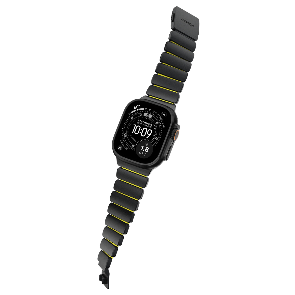 Nomad 49/46 mm Stratos Band Reim - Black Titanium/Volt