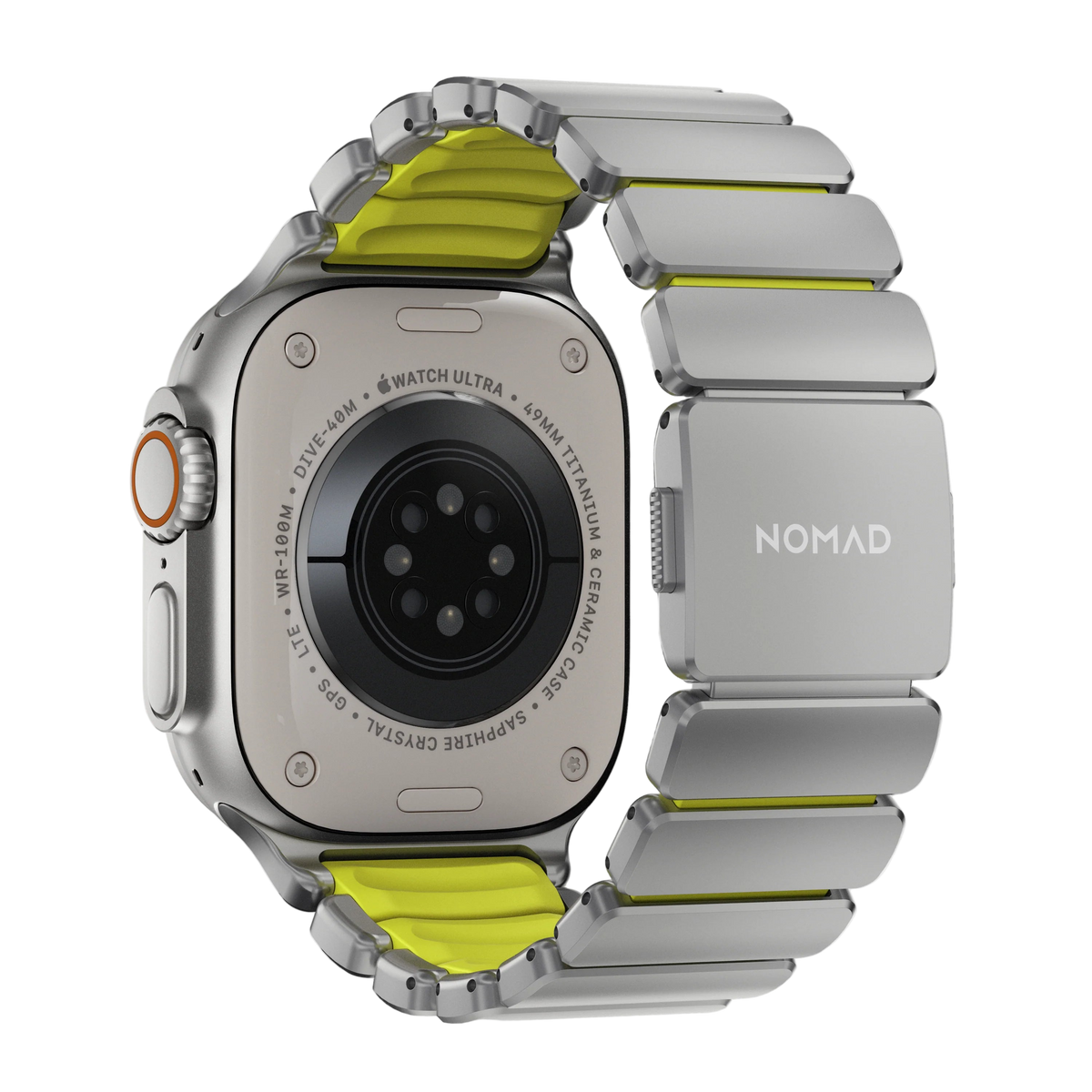 Nomad 49/46 mm Stratos Band Reim - Natural Titanium/Volt