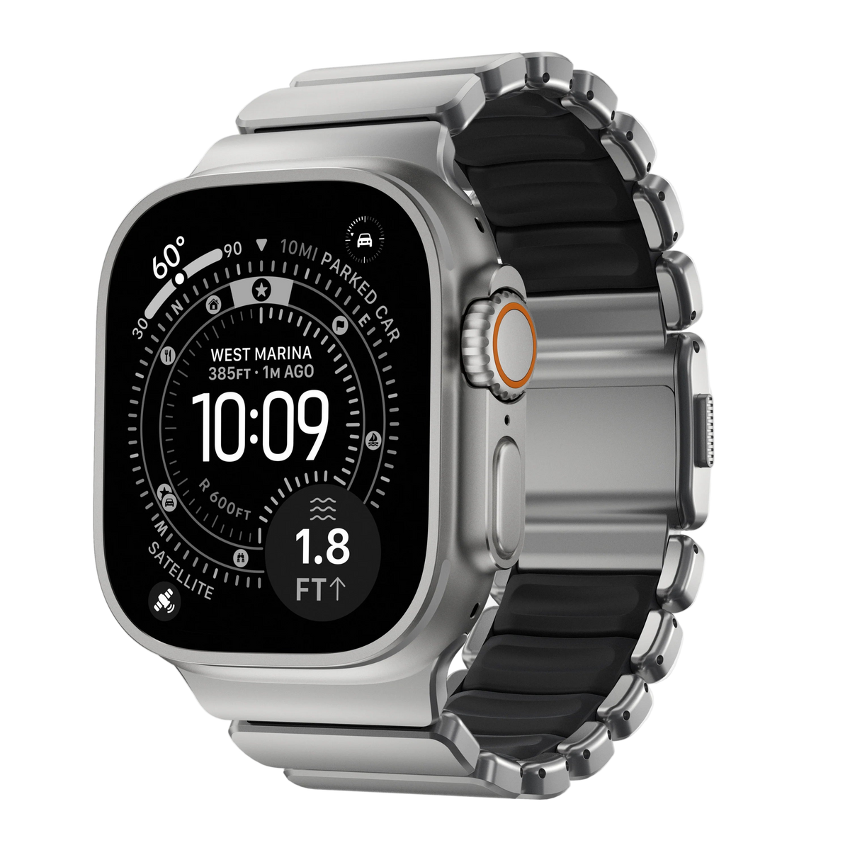 Nomad 49/46 mm Stratos Band Reim - Natural Titanium/Black