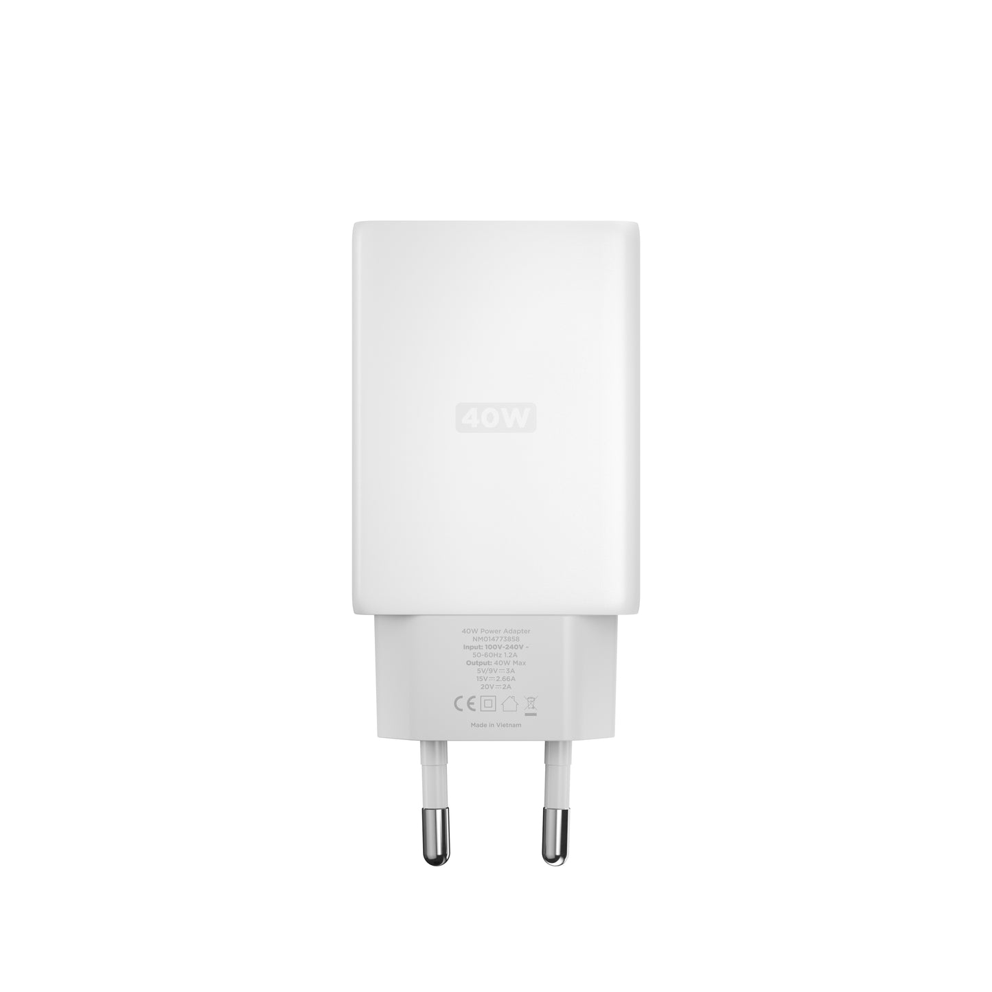 Nomad 40W USB-C GaN Vegglader - Hvit