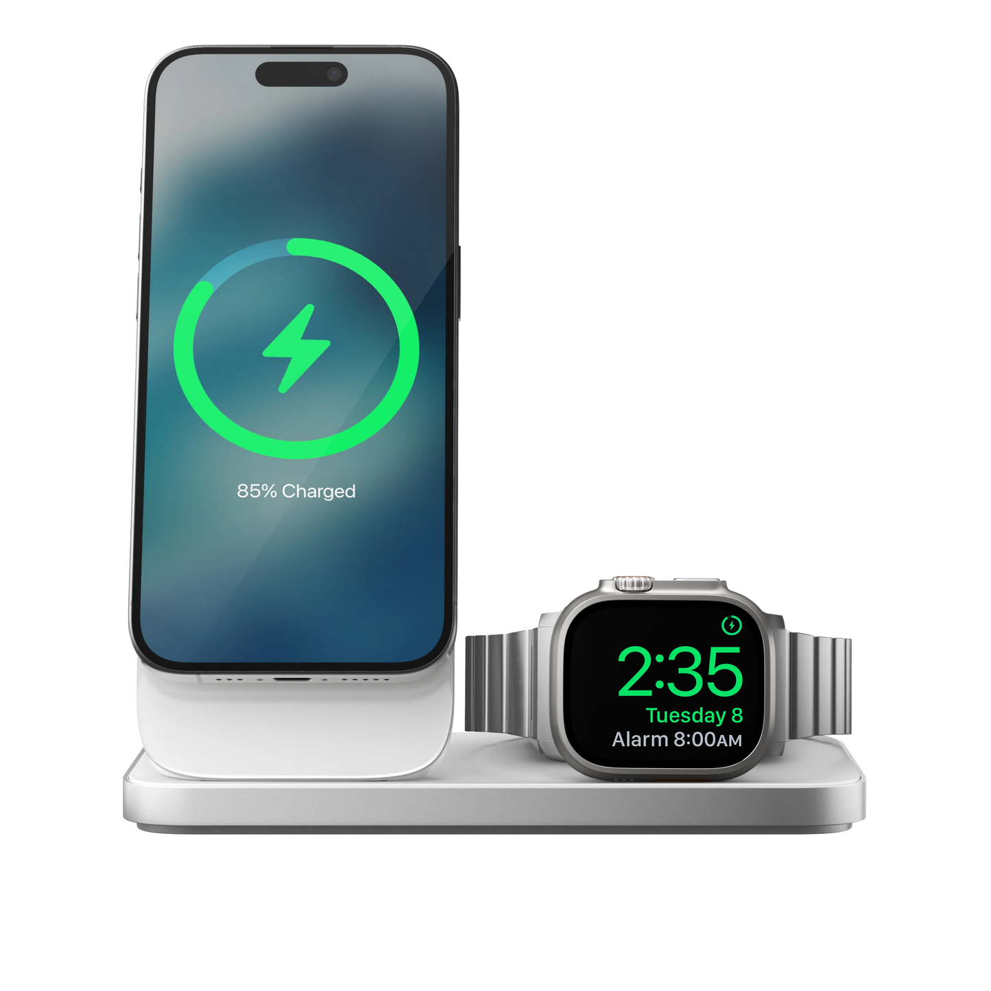 Nomad Stand One Max Qi2 3-i-1 Trådløs lader - Sølv