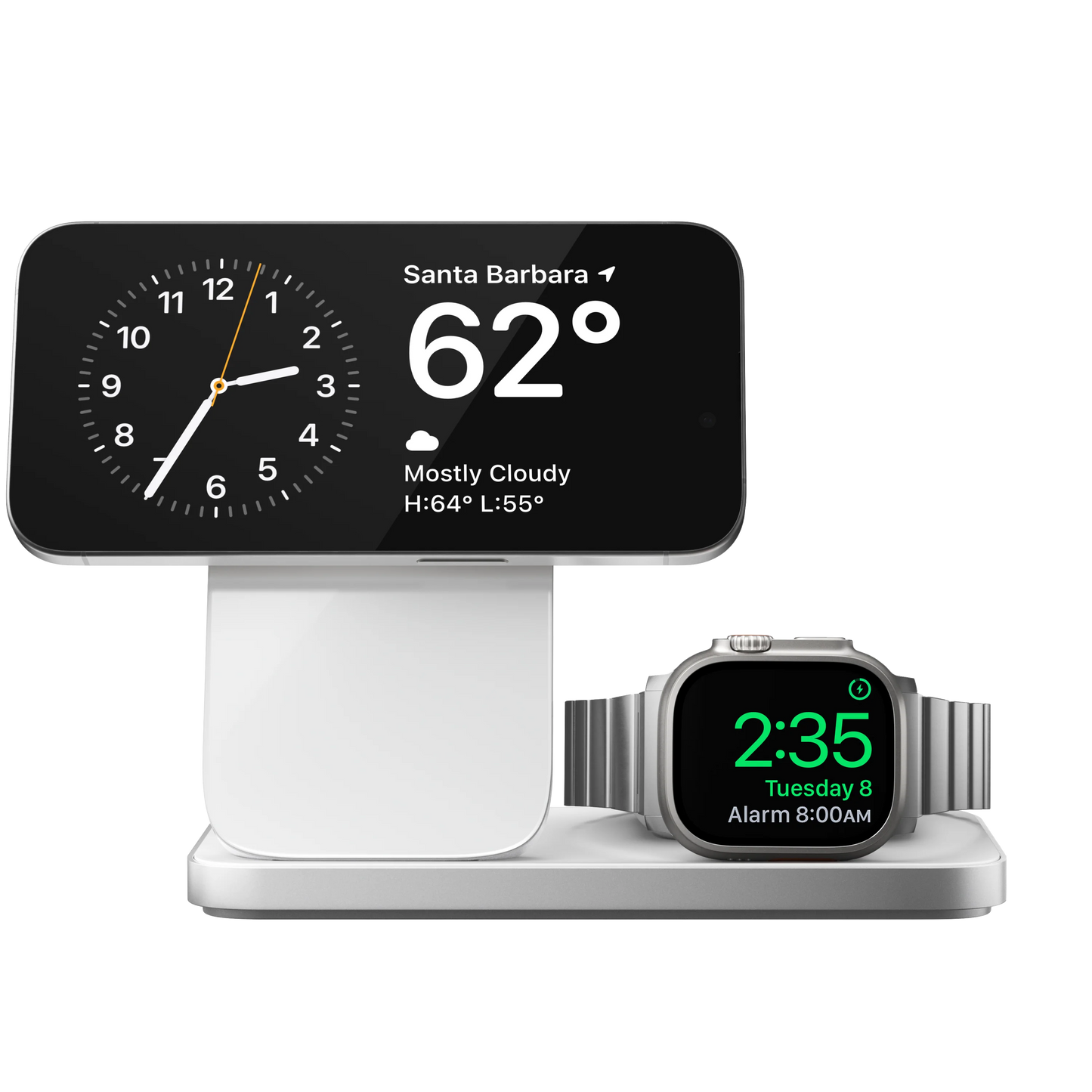 Nomad Stand One Max Qi2 3-i-1 Trådløs lader - Sølv