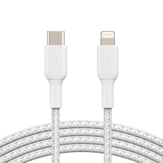 Belkin USB-C til Lightning ladekabel 2m - Hvit