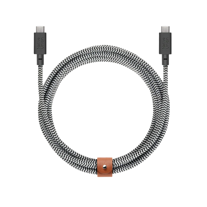 Native Union Belt USB-C til USB-C 3m Ladekabel 100W - Zebra