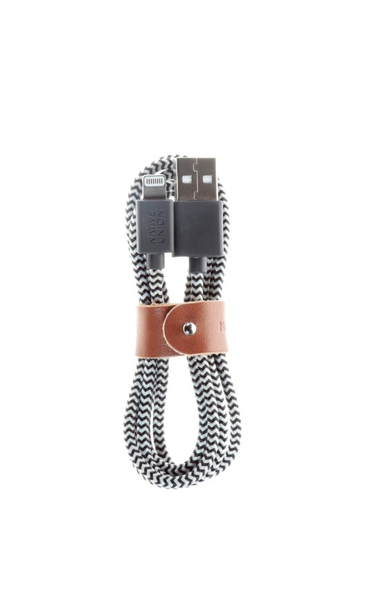 Native Union 1.2 m USB-A til Lightning Belt Ladekabel - Zebra