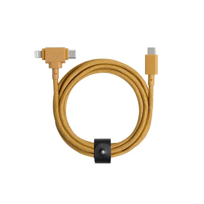Native Union 1,5 m USB-C til USB-C/Lightning Belt Cable Duo Ladekabel - Kraft