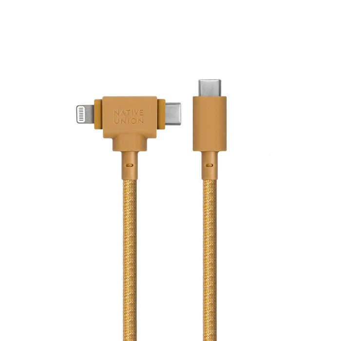 Native Union 1,5 m USB-C til USB-C/Lightning Belt Cable Duo Ladekabel - Kraft