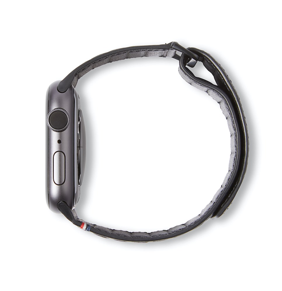 Decoded 49/46 mm Traction lærrem til Apple Watch - Svart