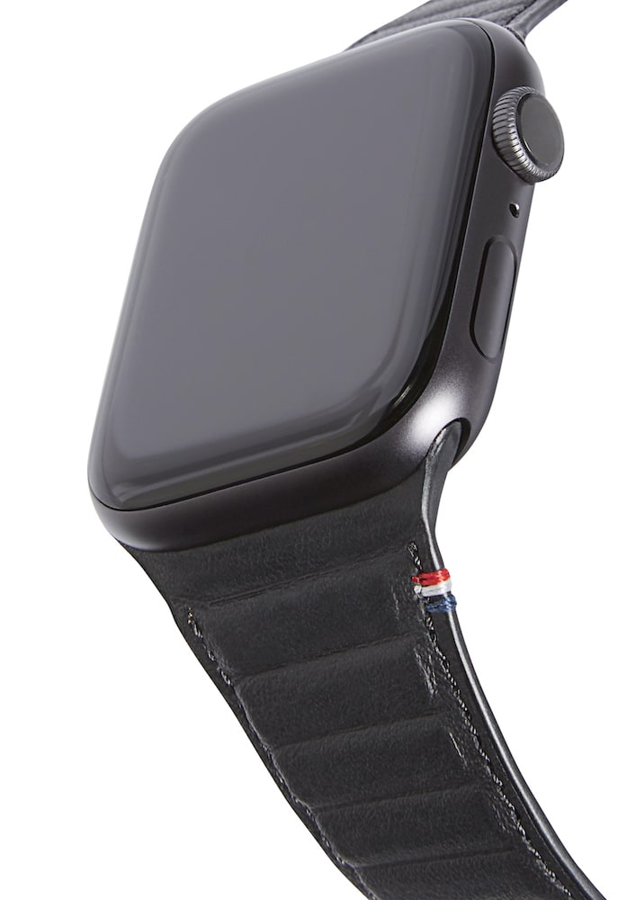 Decoded 49/46 mm Traction lærrem til Apple Watch - Svart