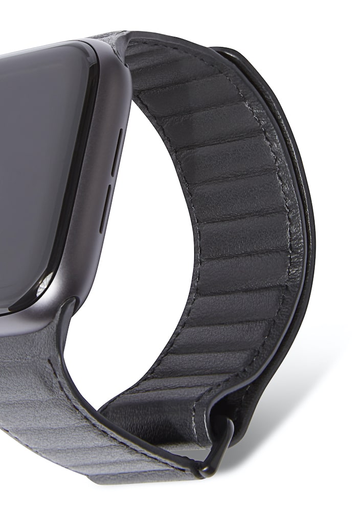 Decoded 49/46 mm Traction lærrem til Apple Watch - Svart