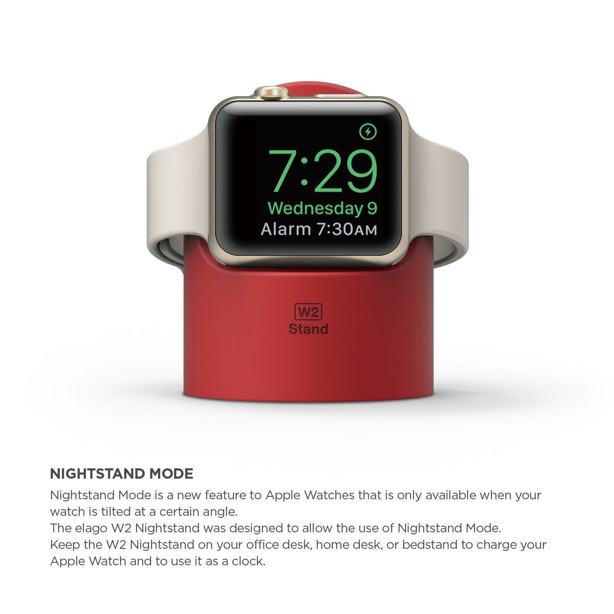 Elago W2 docking til Apple Watch - Rød
