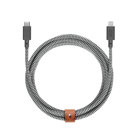 Native Union Belt 3 m USB-C til Lightning kabel - Zebrastripet