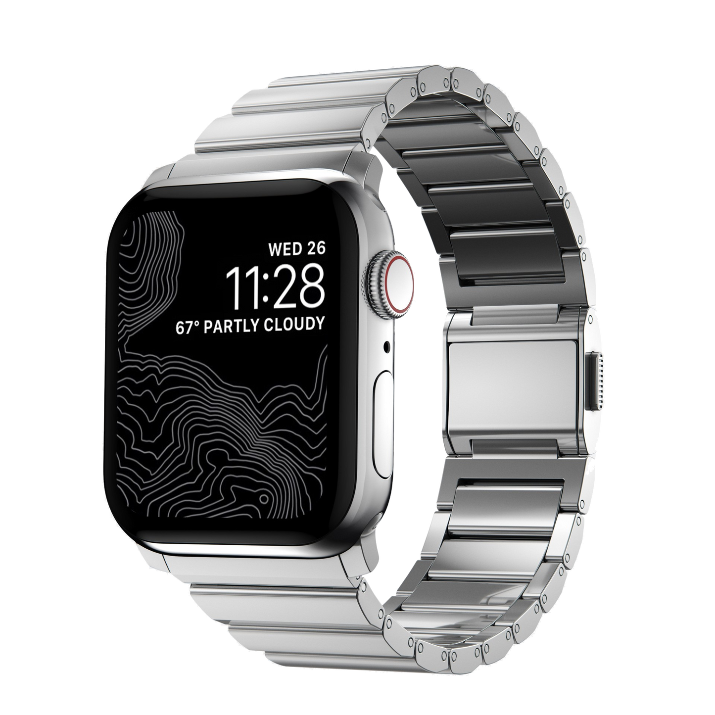 Nomad 49/46 mm Rustfritt stål reim V2 - Sølv