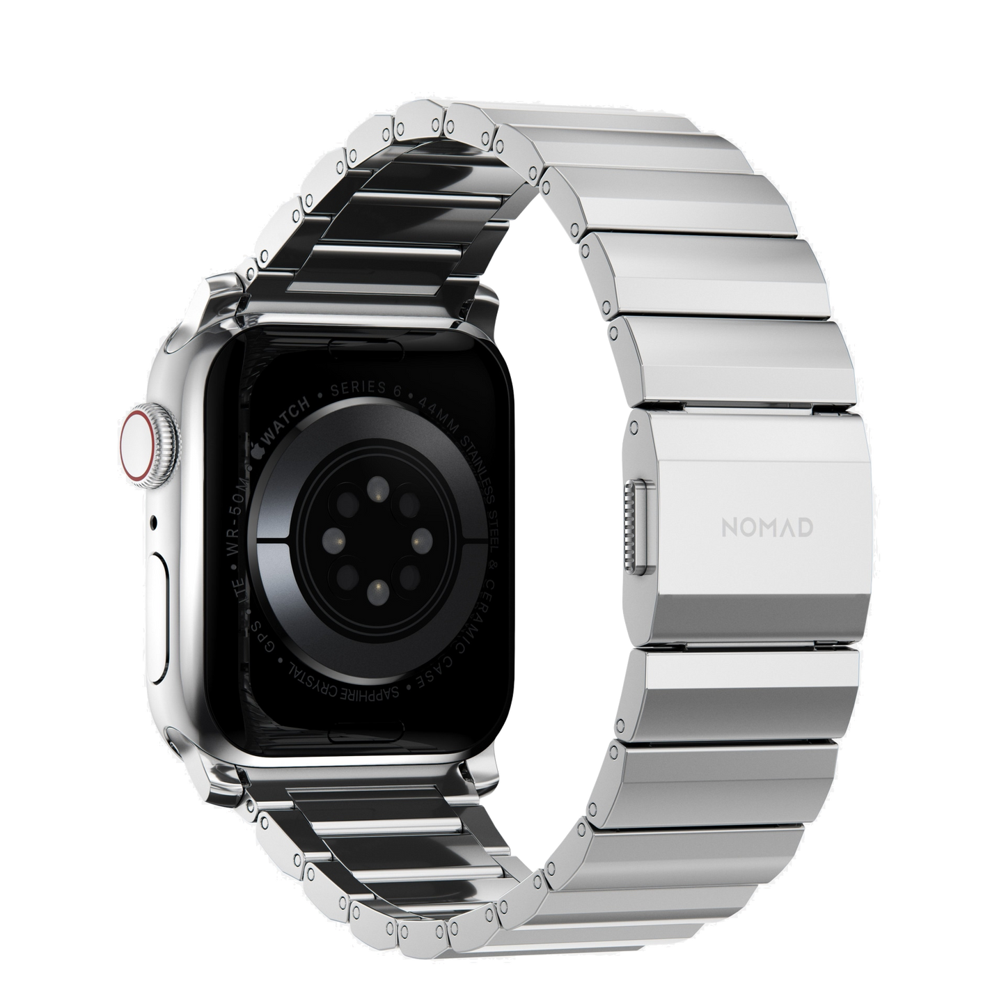 Nomad 49/46 mm Rustfritt stål reim V2 - Sølv