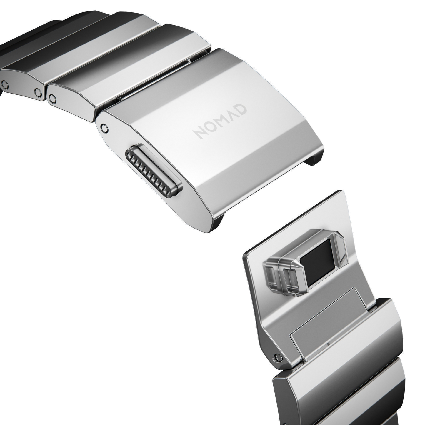 Nomad 49/46 mm Rustfritt stål reim V2 - Sølv