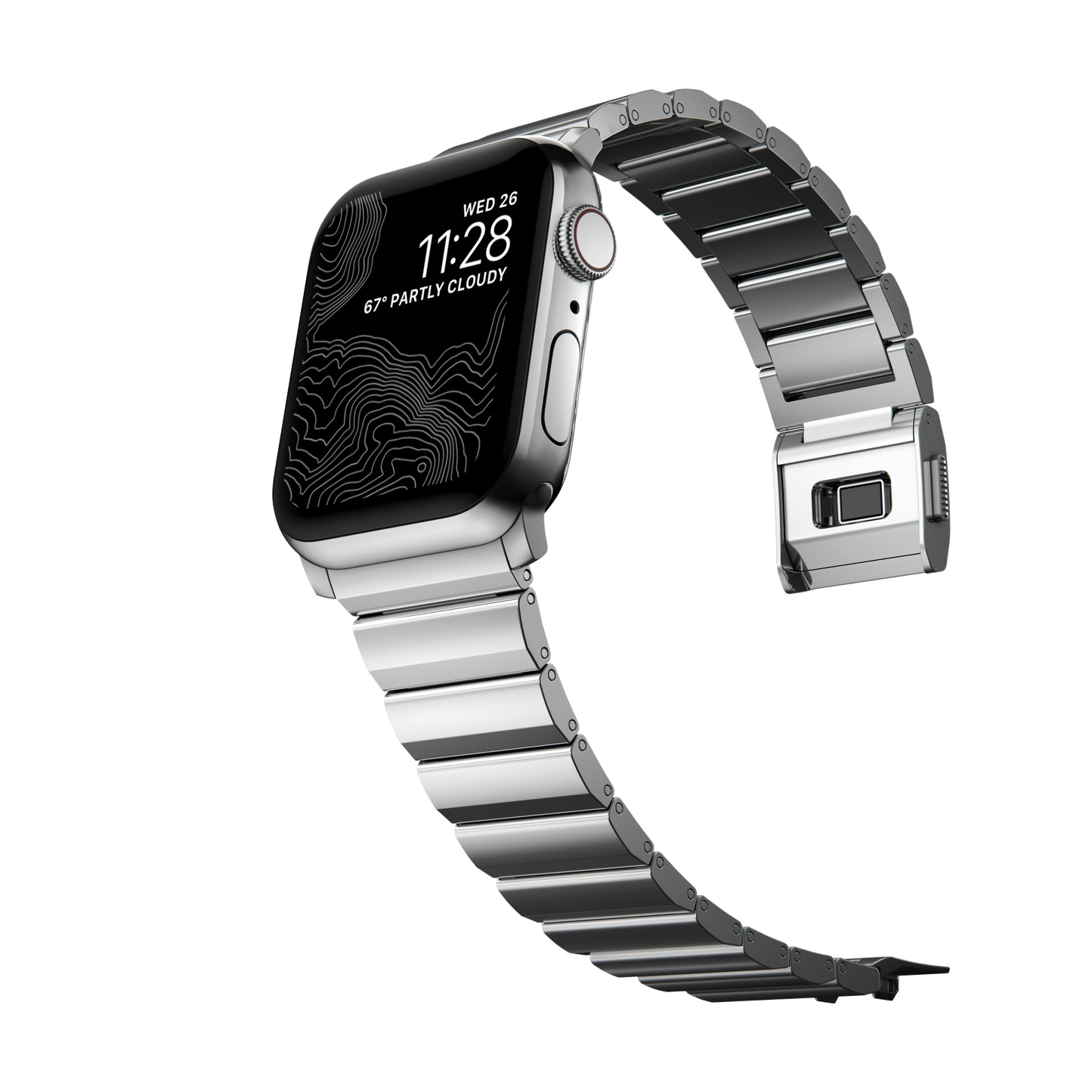 Nomad 49/46 mm Rustfritt stål reim V2 - Sølv