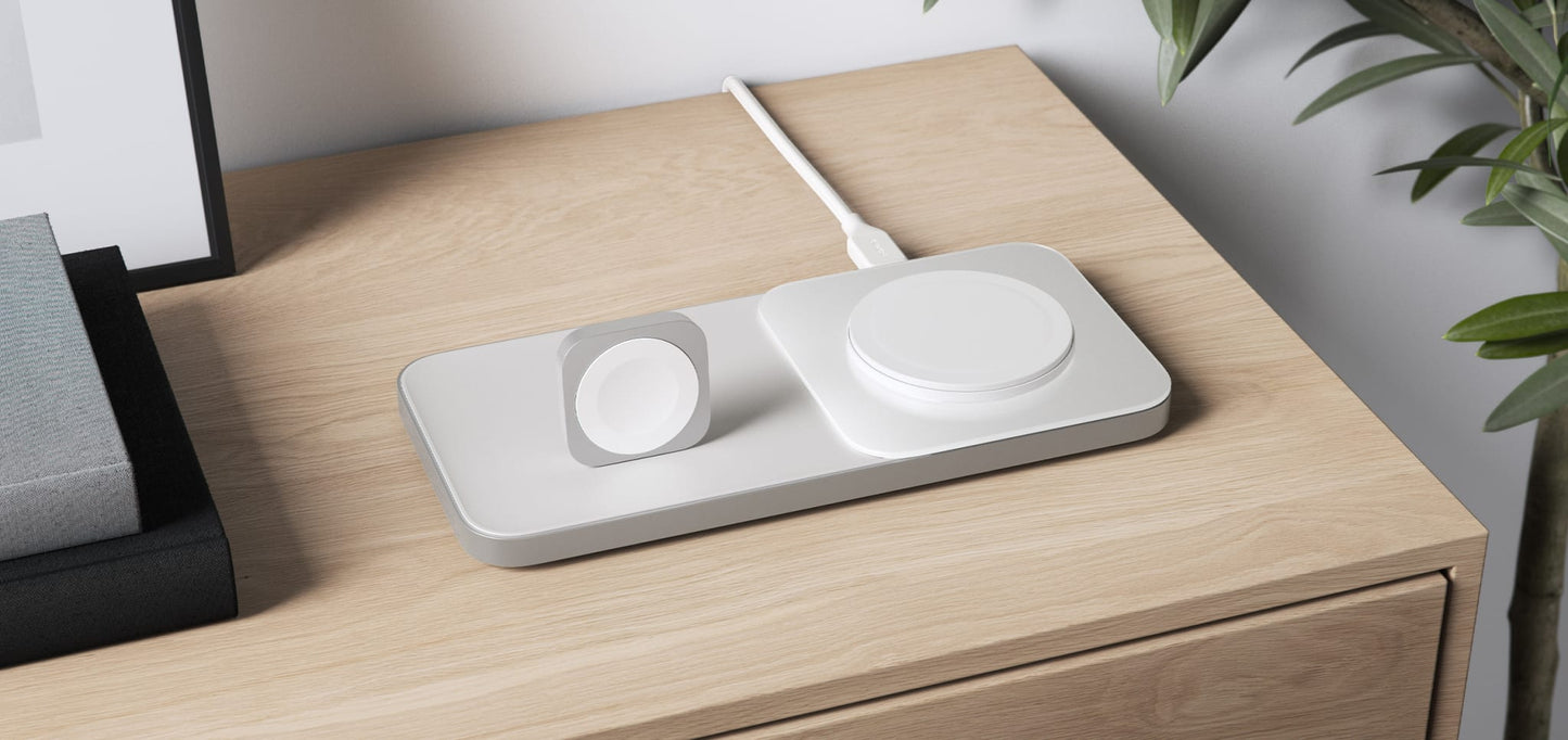 Nomad Base One Max MagSafe Trådløs Ladeplate - Sølv