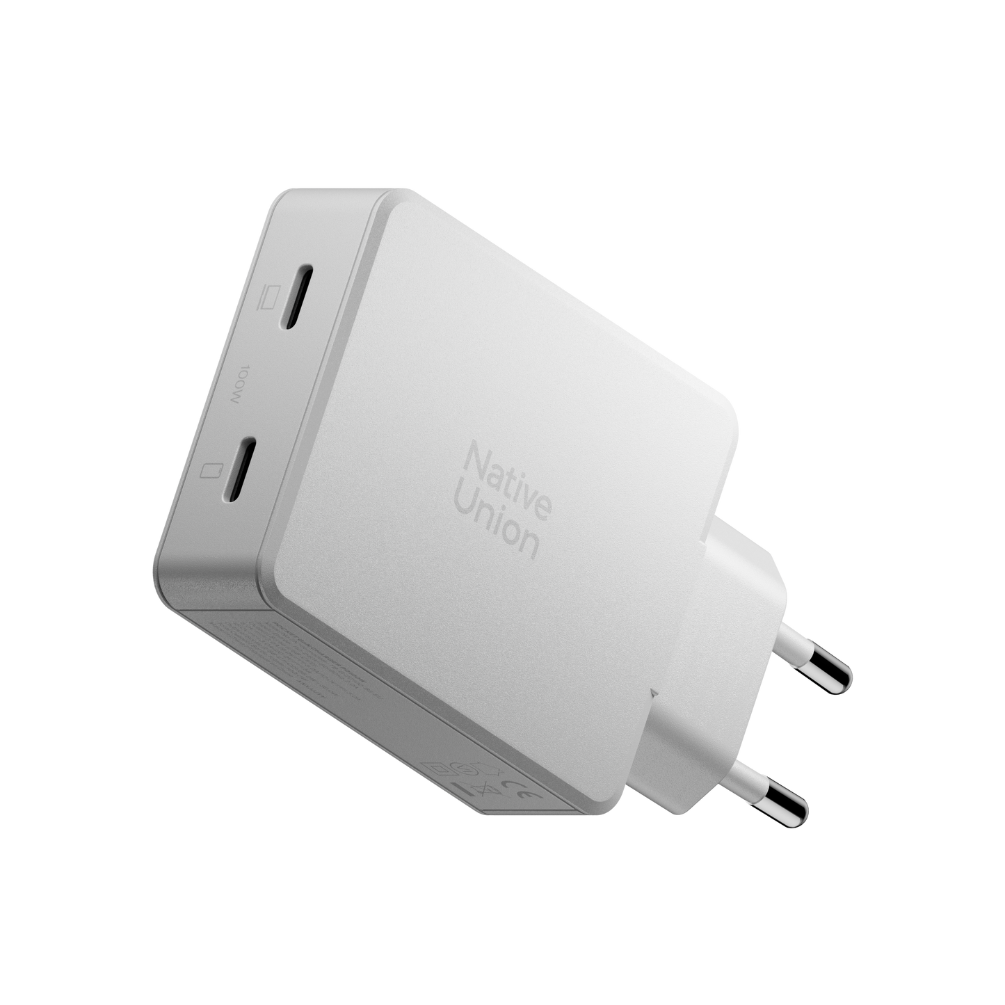 Native Union 100W GaN Vegglader med to porter - Hvit