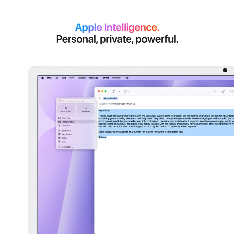 iMac 24-tommer M4 8GPU 256GB SSD 16GB Minne - Lilla