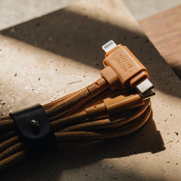 Native Union 1,5 m USB-C til USB-C/Lightning Belt Cable Duo Ladekabel - Kraft